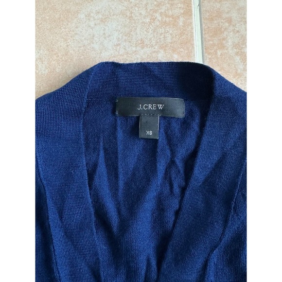 J. Crew Merino Wool Navy front button Lightweight sweater Women size XS - Picture 3 of 8